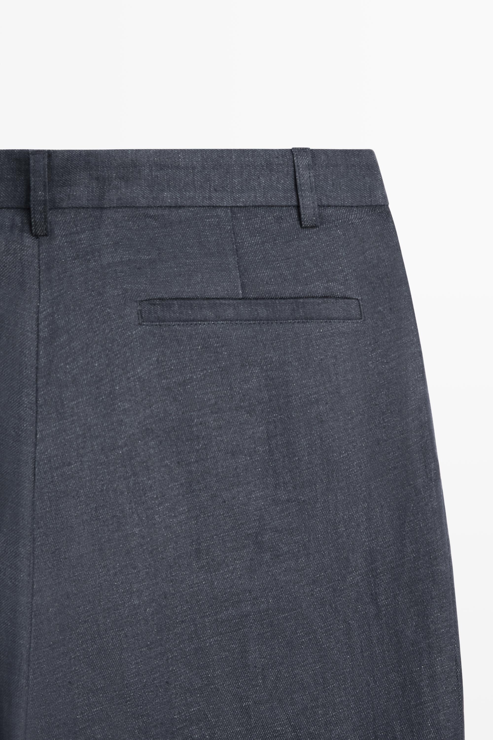 100% linen total look melange trousers